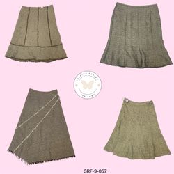 Jupes en laine vintage Y2K – Crème et marron esthé..