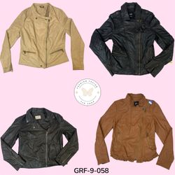 Veste en cuir vintage Y2K à zip latéral – Bord rét..