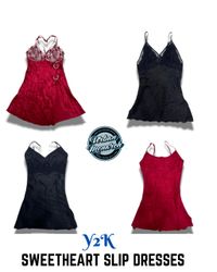 Y2K Sweetheart Slip Dresses - UMW0021