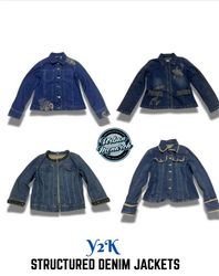 Y2K Structured Denim Jackets - UMW0044