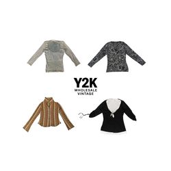 Y2K European Mesh Long sleep Tops (YWV27)