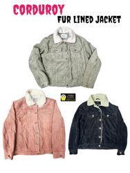 Corduroy Fur Lined Jacket – Warm Winter Vintage Ou..