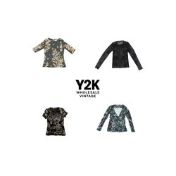 Y2K European Mesh Long sleep Tops (YWV40)
