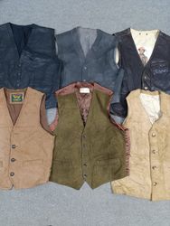 HD1166 Men Vintage Leather Waistcoat