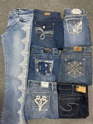 Y2k embroidered jeans bootcut