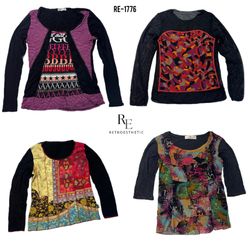 Y2K Black Graphic Pretty Full Sleeve Tops(RE-1776)