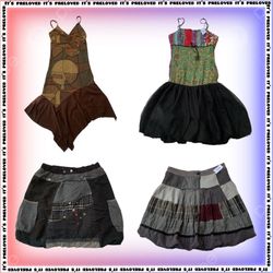Saia e vestidos em patchwork (SS-1278)