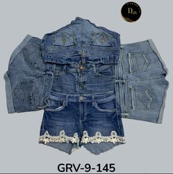 Shorts in denim a vita alta per donna – Stile casu..