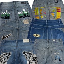 Y2K Hip Hop Baggy Jeans (F-46)