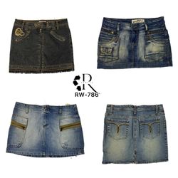 Y2K Cyber Girl Era Denim Mini Skirts (RW-786)