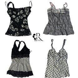 Y2K Black and white Cami Tops (RW-775)