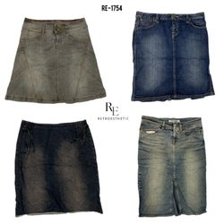 Saia Midi Jeans da Era Britney Y2K (RE-1754)