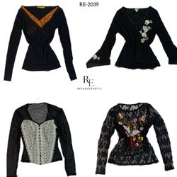 Y2k Black Gothic Fullsleeves tops (RE-2039)