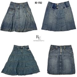Y2K Britney Era Denim Midi Rock(RE-1762)