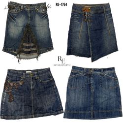 Y2K Denim Midi Rock(RE-1764)