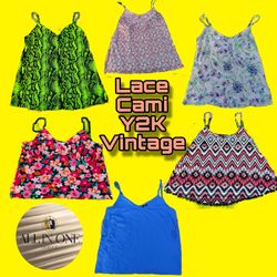 Vintage Y2K Lace Camisole Retro Tops