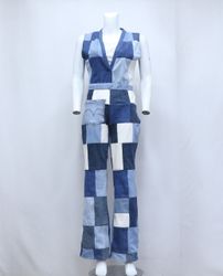 Macacão Utilitário de Patchwork Urbano Reciclado C..