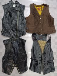 R127 Ladies Vintage Leather waistcoat