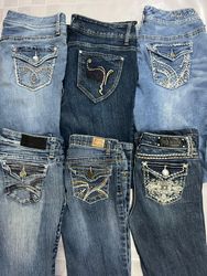 R130 Ladies Embroidered Y2k Flared Jeans
