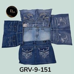 Trendy Embroidered Denim Mini Skirt for Women – Ca..