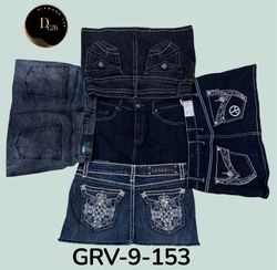 Classic Embroidered Denim Mini Skirt for Women – M..