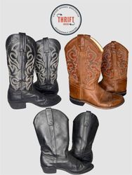 T1538 Cowboy Vintage Leather Boots