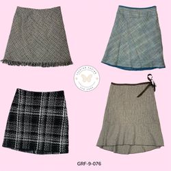 Y2K Vintage Wool Skirt – Classic Minimalist Street..