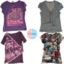Y2K y blusas de manga corta vintage