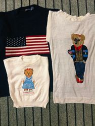 Polo flags and bear sweater