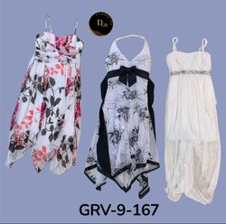 Weißes bedrucktes Polyesterkleid für Damen – schic..