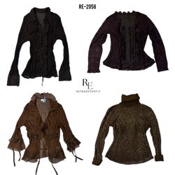 Y2k Dark & Medy tops(RE-2058)