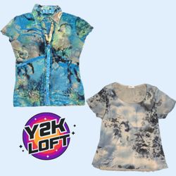 Y2K Aquamarine Girl Kurzarmoberteile Mix