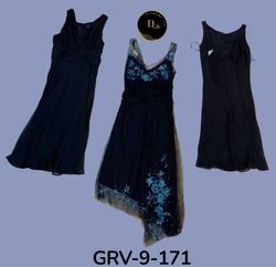 Black Embroidered Poly Dress – Modern Look with Cl..