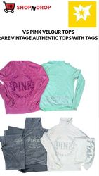 VS PINK TOPS . VELOUR AUTHENTIC RARE VINTAGE ITEMS