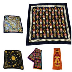 Vintage Short Scarves – 100% Silk & Polyester Mix ..