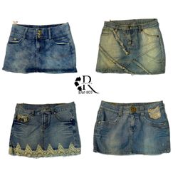 Y2K IT Girl Saias Mini de Denim Únicas (RW-803)