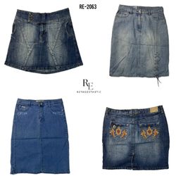 Y2K Britney Era Unique Denim Midi Skirts (RE-2063)