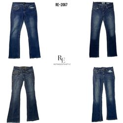 Y2K Unique Denim Flare Jeans (RE-2067)