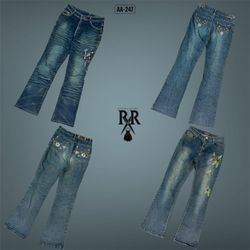 Y2K IT Girl Unique Embroidery Denim Jeans (AA-247)