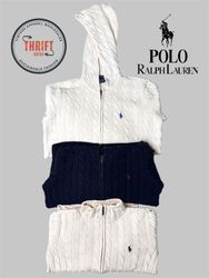 T1573 Ralph Lauren ケーブルニット フルジップ