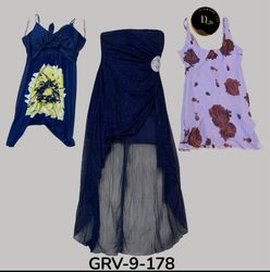 Vestido de poliéster impreso azul para mujer - Ese..