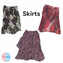 Saia Floral & Abstrata Terrosa Vintage / Y2K – 10 ..