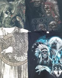 CR5215 ヴィンテージクラシック エッジィ スカル Tシャツ ミックス