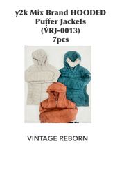 Y2K Vintage HOODED Puffer Jackets for Women (Mix B..