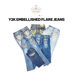 Y2K EMBELLISHED FLARE JEANS