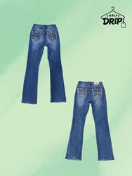 Jeans svasati impreziositi/ricamati Y2K