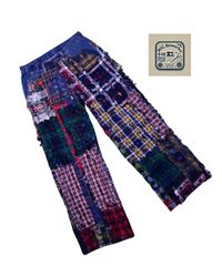 Pantaloni in denim patchwork Boro riciclato