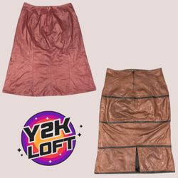 Gonne Midi in pelle Y2K IT Girl