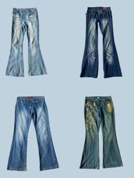 Y2K Flare Affair: Embellished Denim with Retro Fla..
