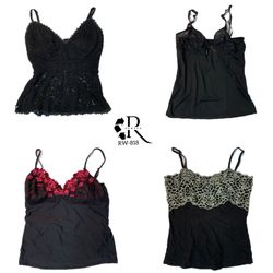 Y2K Black rave cami tops 817